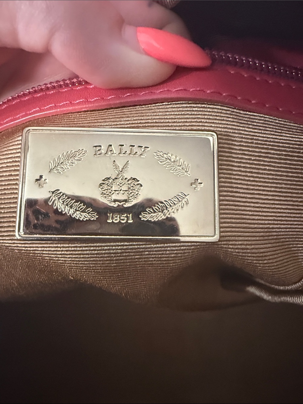 Bally Pink Leather Weekender Satchel Bag - Picture 14 of 16